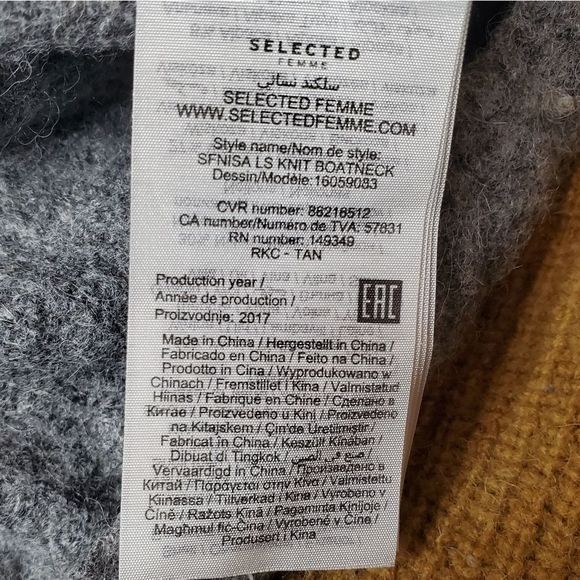 Selected Femme Wool Blend Boatneck Sweater Large - Picture 3 of 7